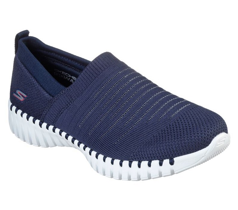 Skechers Dam Marinblå/Vita Slip On - Gowalk Smart - Wise - Sverige (RMHSA-4850)